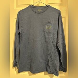 Long sleeve blue with lime whale Vineyard Vines Tee youth XL (18)